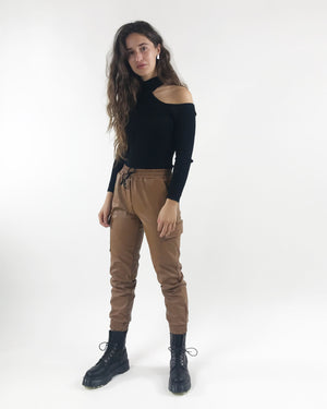 CABRIES FAUX LEATHER TROUSERS